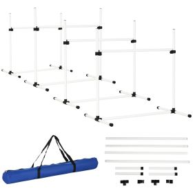 Dog Agility Training Equipment, 4 Piece Set with Adjustable Height Jump Bars Dog Agility Training Equipment, 4 Piece Set with Adjustable Height Jump Bars
